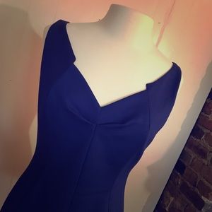 Tahari Navy and Royal Blue Column Dress